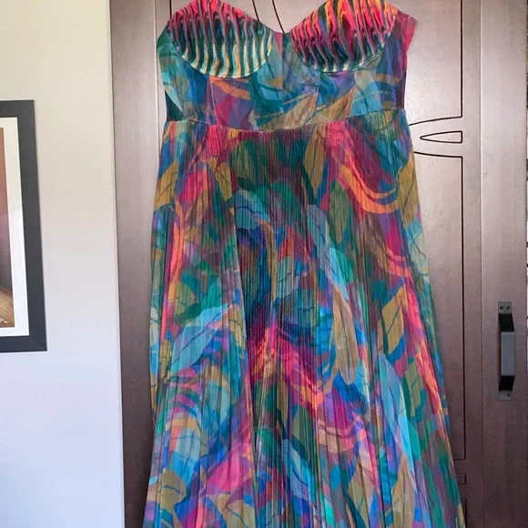 Hutch Anthropologie Plus Size Pleated Multi Colored Dress NWT - Picture 6 of 11